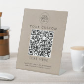 Chic Imitate Kraft Business Logo Custom QR Code Sockelschild (In SItu)