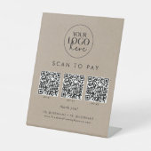 Chic Imitate Kraft Business-Logo QR-Code Prüfung z Sockelschild (Vorderseite)