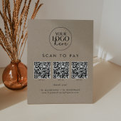 Chic Imitate Kraft Business-Logo QR-Code Prüfung z Sockelschild