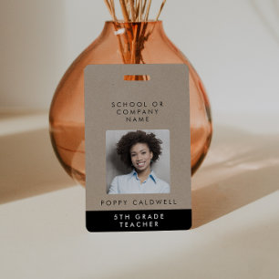 Chic Imitate Kraft Foto Small Business oder Lehrer Ausweis