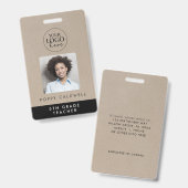 Chic Imitate Kraft Logo Foto Mitarbeiter oder Lehr Ausweis (Vorder- & Rückseite)