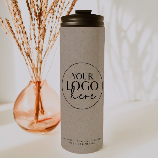Chic Imitate Kraft Typografie Custom Business Logo Thermosbecher