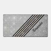 Chic Imitate Kristallund Silber Glitzer mädchenhaf Schreibtischunterlage (Vorderseite)