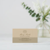 Chic Imitate Linen Emboss Business Card Visitenkarte (Stehend Vorderseite)