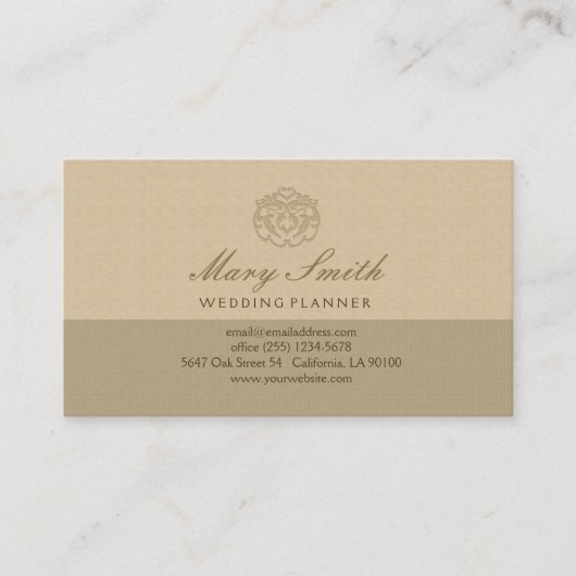Chic Imitate Linen Emboss Business Card Visitenkarte (Vorderseite)
