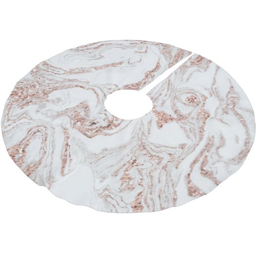 Chic Imitate Marble Rose Gold Polyester Weihnachtsbaumdecke (Schrägansicht)