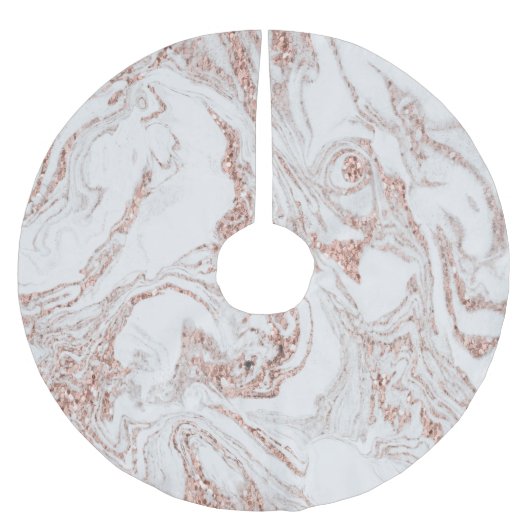 Chic Imitate Marble Rose Gold Polyester Weihnachtsbaumdecke (Vorderseite)