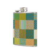 Chic Imitate Patchwork, Earth Colors, Hip Flask Flachmann (Links)