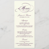 Chic Imitate Plum Foil Wedding Menu Template - Elf Menükarte (Vorderseite)