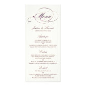Chic Imitate Plum Foil Wedding Menu Template - Elf Werbekarte (Vorne)
