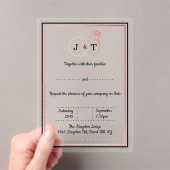 Chic Imitate Rose Gold Foil Monogram Wedding Rings Acryleinladungen (Insitu (Handheld))