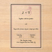 Chic Imitate Rose Gold Foil Monogram Wedding Rings Acryleinladungen (Vorderseite)