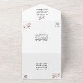 Chic Imitate Rose Gold Foil Monogram Wedding Rings All In One Einladung (Außenbereich)