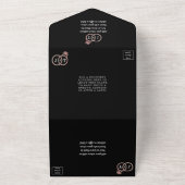 Chic Imitate Rose Gold Foil Monogram Wedding Rings All In One Einladung (Außenbereich)