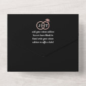 Chic Imitate Rose Gold Foil Monogram Wedding Rings All In One Einladung (Rückseite)
