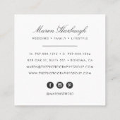 Chic Imitate Rose Gold Fotograf Monogram Logo Quadratische Visitenkarte (Rückseite)