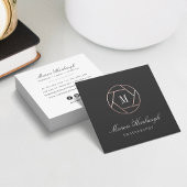 Chic Imitate Rose Gold Fotograf Monogram Logo Quadratische Visitenkarte