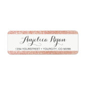 Chic Imitate Rose Gold Glitzer Rücksendeadresse (Vorne)