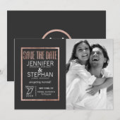 Chic Imitate Rose Gold Speichern Sie die Daten Save The Date (Vorne/Hinten)