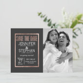 Chic Imitate Rose Gold Speichern Sie die Daten Save The Date (Stehend Vorderseite)