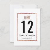 Chic Imitate Rose Gold Tischnummern (Vorderseite)