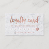 Chic Imitate Rose Goldtypografie Marmortreuekarte Treuekarte (Vorderseite)