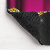 Chic Imitate silber Glitzer Fuchsia schwarze Monog Mousepad (Ecke)