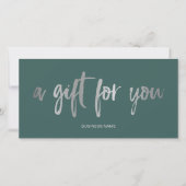 Chic Imitate Silberfolie Grün Logo Geschenkgutsche (Vorderseite)