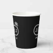 Chic Imitate Silver Foil Monogram Wedding Rings Pappbecher (Links)