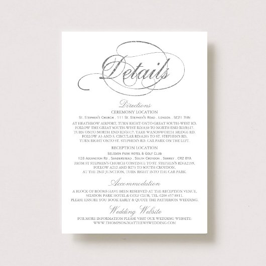 Chic Imitate Silver Foil Wedding Detail Vorlage