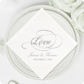 Chic Imitate Silver Foil Wedding Template Serviette