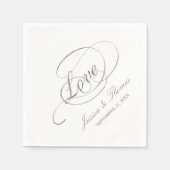 Chic Imitate Silver Foil Wedding Template Serviette (Vorderseite)