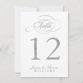 Chic Imitate Silver Foil Wedding Tischnummer Cards (Rückseite)