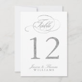 Chic Imitate Silver Foil Wedding Tischnummer Cards (Vorderseite)