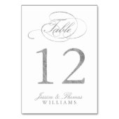 Chic Imitate Silver Foil Wedding Tischnummer Cards (Vorderseite)