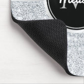 Chic Imitate Silver Glitzer Black Glitzer Monogram Mousepad (Ecke)