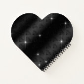 Chic Imitate Silver Glitzer Burgundy Black Monogra Notizblock (Rückseite)