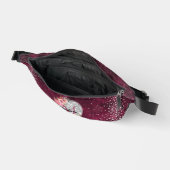 Chic Imitate Silver Glitzer Burgundy Floral Monogr Bauchtasche (Offen)
