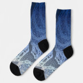 Chic Imitate Silver Navy Blue Ornamental Socken (Linkes Detail)