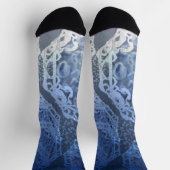 Chic Imitate Silver Navy Blue Ornamental Socken (Oben)
