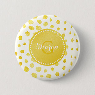 Chic-ImitatgoldGlitter Cheetah-Druckmonogramm Button