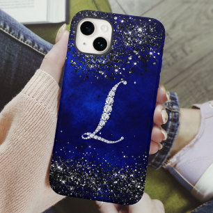 Chic Imitats Crystal Kristall Letter L Royal blue Case-Mate iPhone Hülle