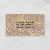 Chic Imitats gebürstet | Blattmuster Visitenkarte (Rückseite)