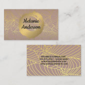 Chic Imitats gebürstet | Blattmuster Visitenkarte (Vorne/Hinten)