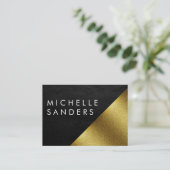 Chic Imitats Geometrischer Farbblock aus Gold und Visitenkarte (Stehend Vorderseite)