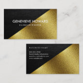 Chic Imitats Geometrischer Farbblock aus Gold und Visitenkarte (Vorne/Hinten)