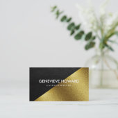 Chic Imitats Geometrischer Farbblock aus Gold und Visitenkarte (Stehend Vorderseite)