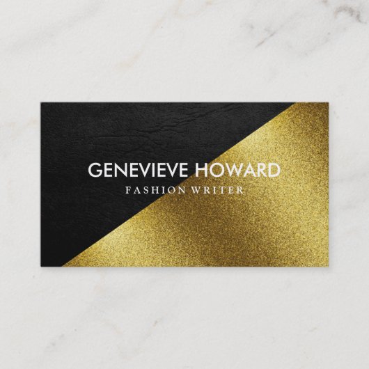 Chic Imitats Geometrischer Farbblock aus Gold und Visitenkarte (Vorderseite)