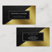 Chic Imitats Geometrischer Farbblock aus Gold und  Visitenkarte (Vorne/Hinten)