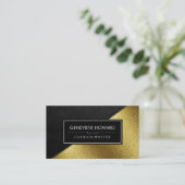 Chic Imitats Geometrischer Farbblock aus Gold und  Visitenkarte (Stehend Vorderseite)